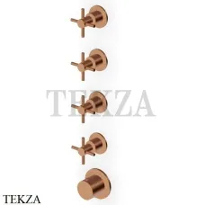 Zucchetti Helm Термостат для душа на 4 потока, внешняя часть ZHM804.XP91, медь brushed