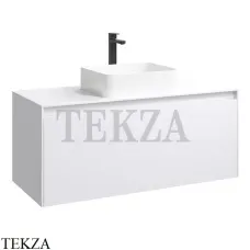 Aqwella MOBI Тумба подвесная с двумя ящиками 120 см MOB0112W, белый глянец/белый