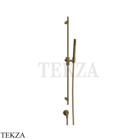 Gessi INGRANAGGIO Штанга в комплекте с душевой лейкой и выводом 63582-791, Deep Bronze Br. PVD