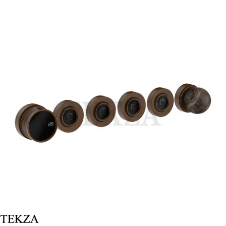 Gessi Perle Термостат для душа на 4 потока, внешняя часть 74136-845, бронза Dark Brush