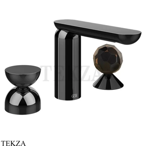 Gessi Perle Смеситель для раковины на 3 отв., без гарнитура 74928-706, black хром глянец