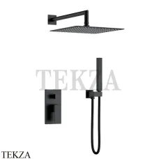 Boheme Qubic Смеситель для душа, ручной душ, верхняя лейка, комплект 474-3-B, черный матовый