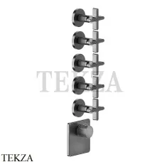 Gessi INCISO WELLNESS Термостат 5 выходов, внешняя часть 58350-707, Black Metal Brushed