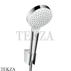 Hansgrohe Crometta Душевой гарнитур 1jet со шлангом 160 см 26567400, хром-белый матовый Hansgrohe Crometta Душевой гарнитур 1jet со шлангом 160 см 26567400, хром-белый матовый