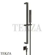 Gessi Rettangolo shower Штанга в комплекте с душевой лейкой, вывод 20142-707, Black Metal Brushed