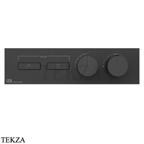Gessi HI-FI Термостатический смеситель на 2 потока, внешняя часть 63012-299, черный матовый