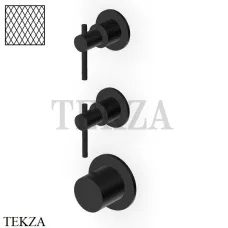 Zucchetti Helm Diagonal Термостат для душа на 2 потока, внешняя часть ZHL802.XP81G3, brushed total black PVD