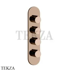 Gessi Ingranaggio-Anello Термостат для душа, 3 потока, внешняя часть 43066-030, Copper глянец