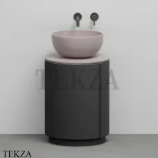 CIELO Arcadia Tiberino Тумба TIMOCE с раковиной Cipria, слив в пол, Rovere nero