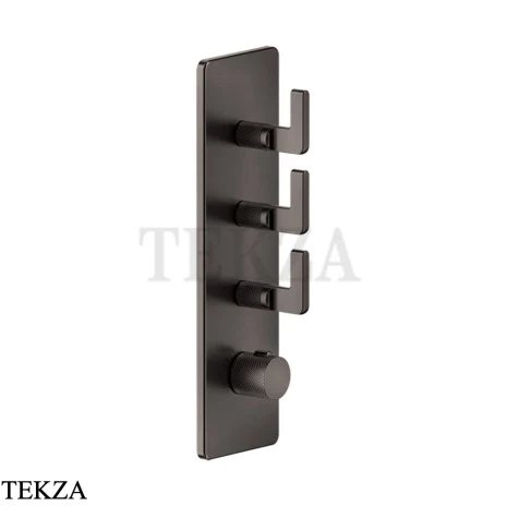Gessi INCISO WELLNESS Термостат 3 выхода, внешняя часть 58206-707, Black Metal Brushed PVD