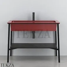 CIELO CATINO Rettangolare Консоль с керамической раковиной, Corallo-черный