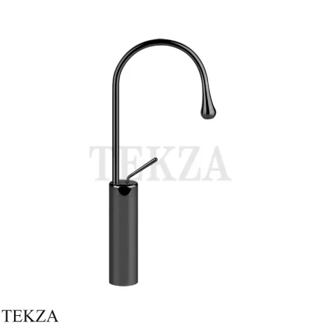 Gessi Goccia Смеситель для раковины высокий, без сливного гарнитура 33608-706, Black Metal PVD