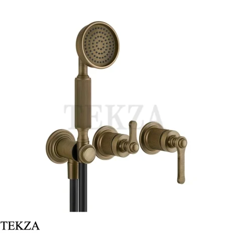 Gessi VENTI20 Смеситель для душа, с гарнитуром внешняя часть 65036-713, Antique Brass