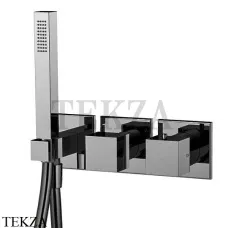 FIMA Carlo Frattini FIT Термостат на 2 потока, с гарнитуром, F3989X9CN, Black chrome