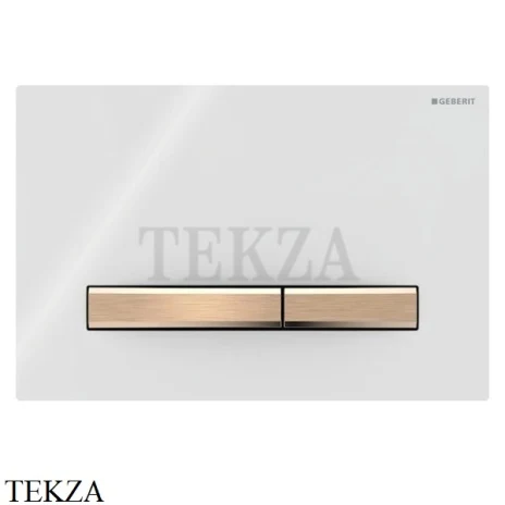 Geberit Sigma50 Клавиша смыва, стекло 115.670.11.2, белый глянец-красное золото