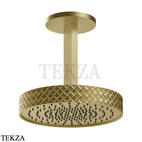 Gessi Pelle Tresse Верхняя лейка D30,5 см с потолочным кронштейном под размер, 78152-727, Brushed Brass PVD