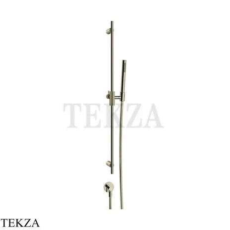 Gessi ANELLO Штанга в комплекте с душевой лейкой и выводом 63482-720, Nickel PVD