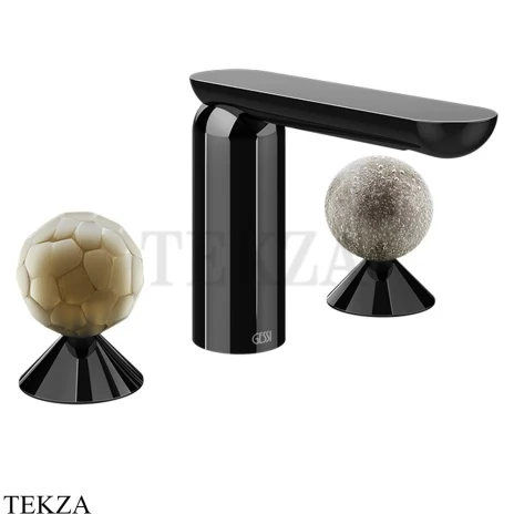 Gessi Perle Смеситель для раковины на 3 отв., без гарнитура 74465-706, black хром глянец