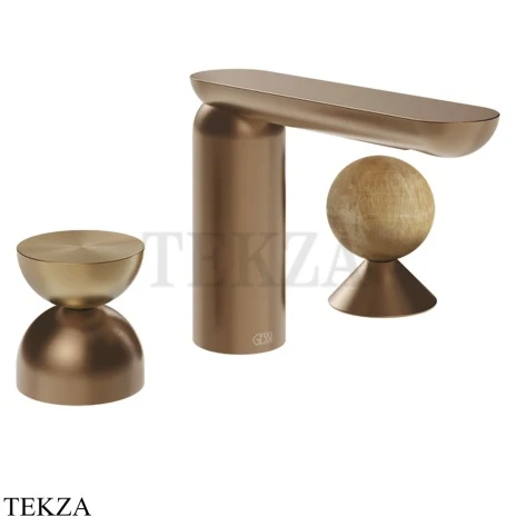 Gessi Perle Смеситель для раковины на 3 отв., без гарнитура 74938-708, медь Brushed