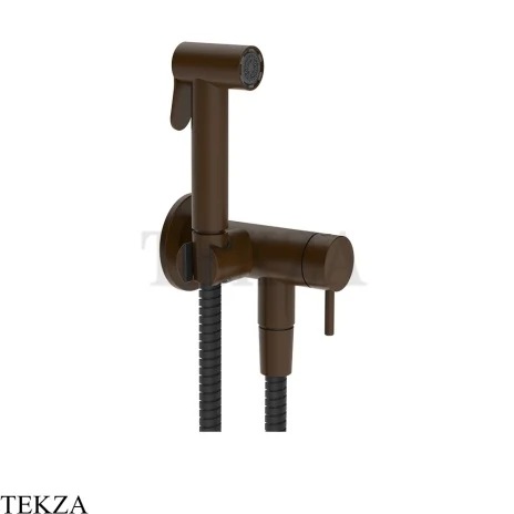 Gessi Гигиенический душ с запорным узлом, выводом воды и держателем 45227-845, бронза Dark Brush