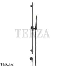 Gessi ANELLO Штанга в комплекте с душевой лейкой и выводом 63482-707, Black Metal Brushed