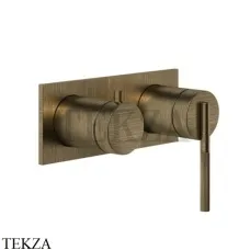 Gessi INGRANAGGIO Смеситель для душа на планке, 2 потока, внешняя часть 63579-713, Antique Brass Gessi INGRANAGGIO Смеситель для душа на планке, 2 потока, внешняя часть 63579-713, Antique Brass