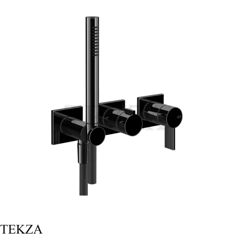 Gessi Inverso RIGATO Смеситель для душа, 2 потока, с гарнитуром, внешняя часть 73536-706, Black Metal PVD