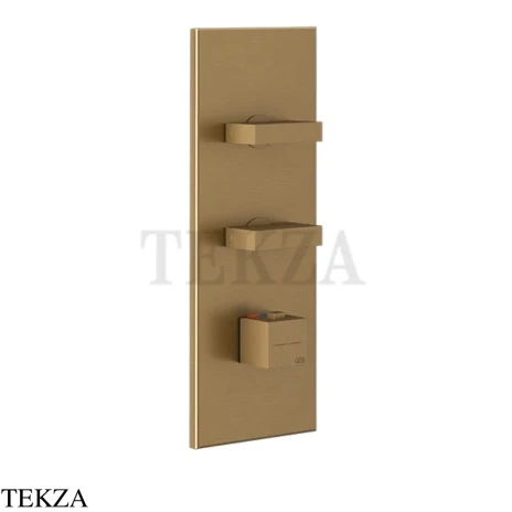 Gessi Rettangolo Wellness Термостат 2 выхода, внешняя часть 43024-791, Deep Bronze Brushed PVD