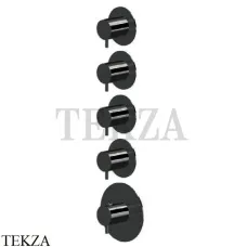 Newform XT Термостат для душа на 4 потока, внешняя часть, 67601E.01.093, черный матовый