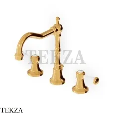 Zucchetti Agora Classic Смеситель для раковины с донным клапаном ZAM405.C40, золото глянец