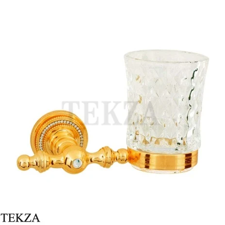 Boheme Imperiale Стакан для зубных щеток настенный, хрусталь 10404, золото глянец