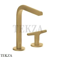 Fantini Sailing Смеситель для раковины 2 отверстия, без донного клапана 67P6J107W, Matt British Gold