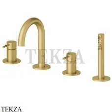 Newform X-Steel 316 Смеситель на борт ванны с гарнитуром 69682XC.59.097, PVD Brushed gold