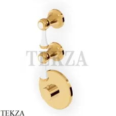 Zucchetti Agora Classic Термостат для душа, 2 выхода, внешняя часть ZAM660.C40, золото глянец