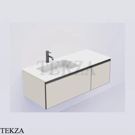 ARMADI ART QUATRO Тумба под раковину 120 см с внутренней подсветкой 790-M2-120-CM-A-LED, CASHMERE (кашемир), профиль ANTHRACITE (антрацит)