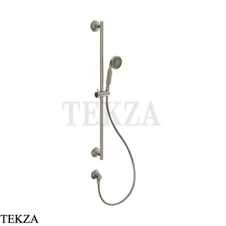 Gessi VENTI20 Штанга в комплекте с душевой лейкой, шланг, вывод 65141-149, Finox Brushed Nickel