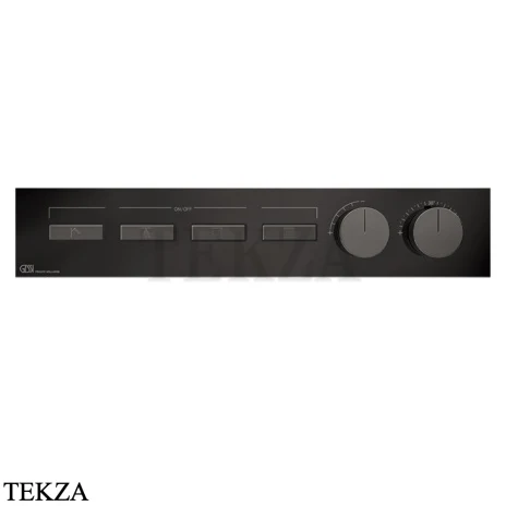 Gessi HI-FI Термостатический смеситель на 4 потока, внешняя часть 63016-706, black хром глянец
