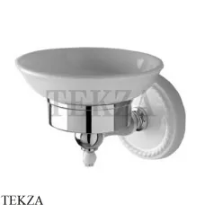 Devon&Devon DOROTHY Мыльница настенная, керамика белая DOR401CR, хром глянец