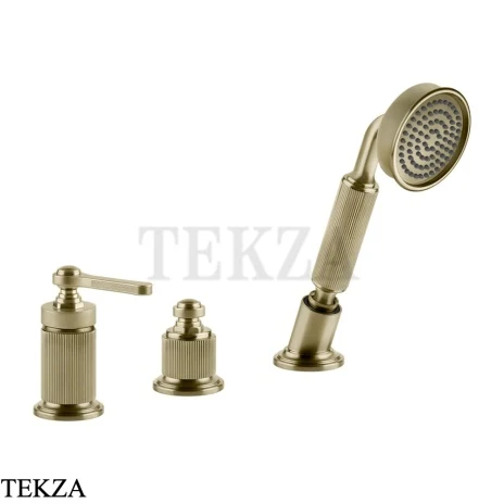 Gessi VENTI20 Смеситель на борт ванны без излива, с гарнитуром 65043-727, Brushed Brass PVD