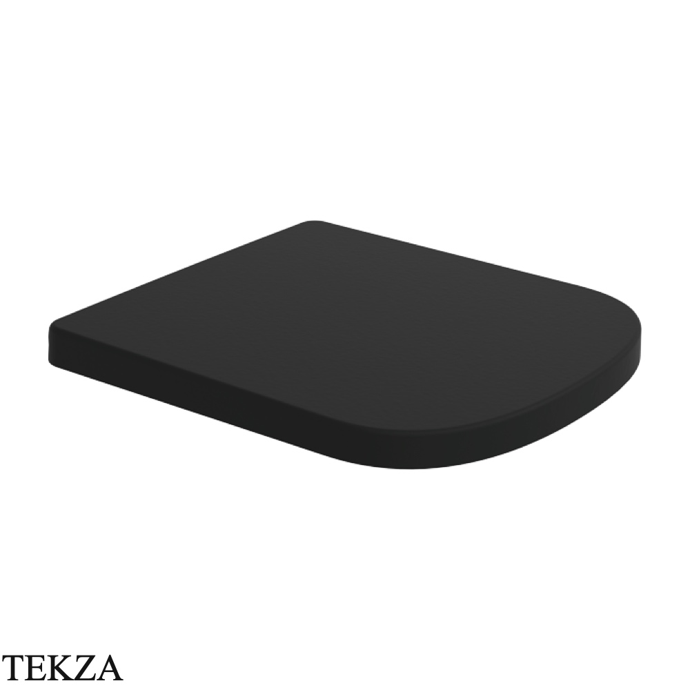 Flaminia Play сиденье с крышкой обхватывающее с микролифтом 36×42,5×3,6 см, чёрный Carbone матовый