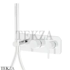 FIMA Carlo Frattini SNAP Смеситель для душа с гарнитуром, внешняя часть F3129WX2BS, белый матовый