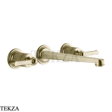 Gessi VENTI20 Смеситель для раковины на 3 отв. длинный, внешняя часть 65090-727, Brushed Brass PVD