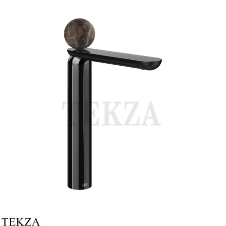 Gessi Perle Смеситель для раковины высокий, с донным клапаном 74153-706, black хром глянец