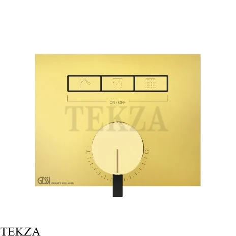 Gessi HI-FI Однорычажный смеситель, на 3 поток, внешняя часть 63081-246, Gold PVD