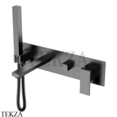 Boheme Qubic Смеситель для ванны, с изливом, ручной душ, комплект 474-2-GM, gun metall