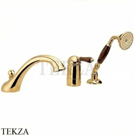 Nicolazzi Cinquanta Смеситель на борт ванны Forest, 3414GB77, золото глянец