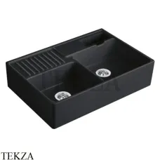Villeroy & Boch DOUBLE-BOWL SINK Кухонная мойка, с двумя чашами, с эксцентриком 632392S5, Ebony Ceramicplus