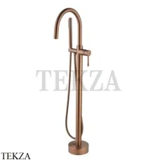 Boheme Uno Смеситель для ванны напольный, комплект с встройкой Uno 469-CB, Copper Brushed