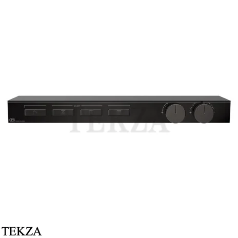 Gessi HI-FI Термостатический смеситель с полочкой, на 4 потока, внешняя часть 63026-706, black хром глянец