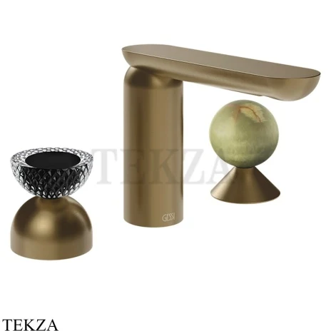 Gessi Perle Смеситель для раковины на 3 отв., без гарнитура 74758-791, бронза Deep